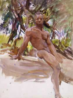 art-and-things-of-beauty: Watercolors of male nudes by John Singer