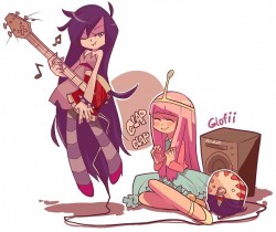 devinthewhite:  Marceline and Bubblegum in the style of Panty