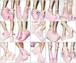 nymphetfashion:  Pink Shoes From DollskillGlitter Platforms /