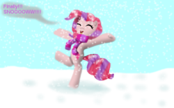 ask-miss-pinkie:  Finally snow! and a SnowWoman will help me