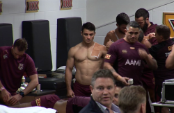 roscoe66:  Cooper Cronk of the Queensland Maroons in the sheds