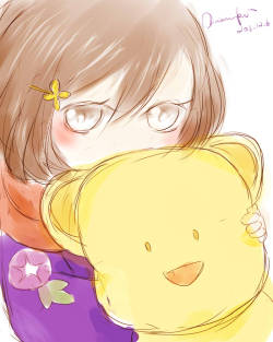 oliviamika:  mikasa and her bear  ~~ she is amazingly cute~XXXXXD