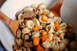 in-my-mouth:  Roasted Butternut Squash, Sausage and Orecchiette