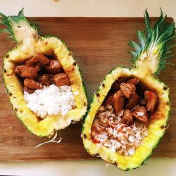 Chicken teriyaki in a pineapple  #homemade🍍🍍🍍 by aprilovee