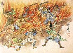 likeafieldmouse:   Kawanabe Kyosai - Sketches of Hell (1870s)