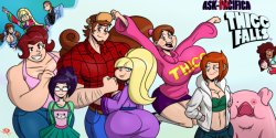 chillguydraws:  HAPPY FIRST ANNIVERSARY OF THICC FALLS/ASK THICCIFICA!!!!One