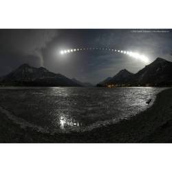 Total Lunal Eclipse over Waterton Lake   #nasa #apod #lunar #eclipse