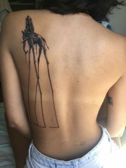 fuckyeahtattoos:  Salvador Dalí tattoo by Fernanda Rodrigues
