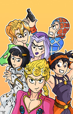 To celebrate the Vento Aureo anime coming out next month, I drew