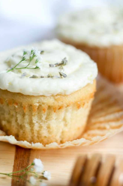 fullcravings:  Lavender Vanilla Cupcakes with Honey Buttercream