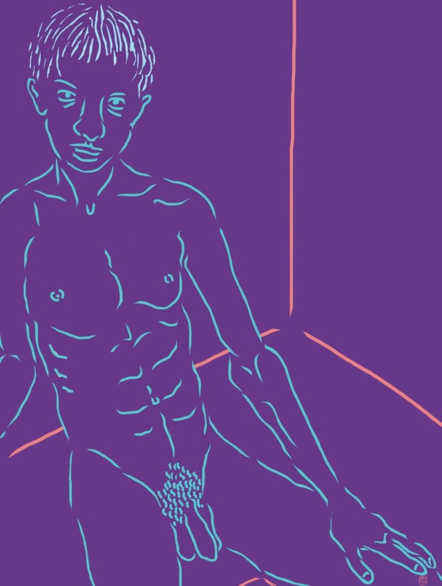 kwa56-blog:Purple ground study'Carlo’.Stylus and IPad inkjet