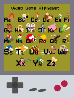 insanelygaming:  Video Game Alphabet Poster Created by Franklin