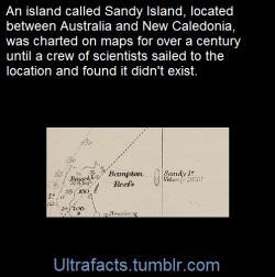 ultrafacts:  Sandy Island is a non-existent island that was charted