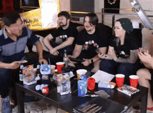 tinyblogtim:  Mark taking (and almost completing) the Altoid Challenge!Go charity livestream with the Grumps (and special guest Markiplier)!