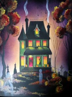 myeclecticmind-halloween-art:  Haunted Houses by Artist Heather