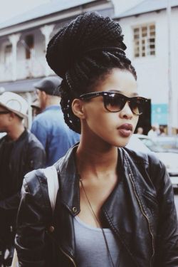 dontbreakthecomb:  Box braids & Leather 