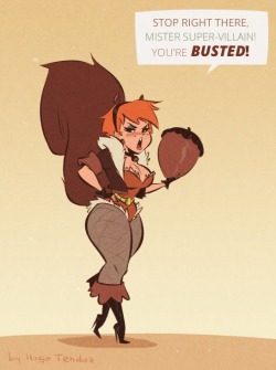   Squirrel Girl - Busted - Cartoony PinUp SketchAnother Squirrel