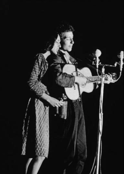 bobdylan-n-jonimitchell:  Joan Baez and Bob Dylan, 1963.☞Possibly,