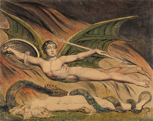 artist-blake: Satan Exulting over Eve, 1795, William Blake Medium: