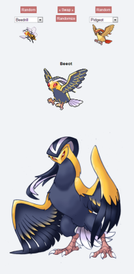 raptorthedoctor:  spidamnky:  Pokemon Fusion Sprite - BEEOT by