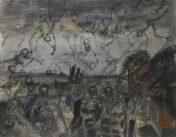 arsvitaest:  Paul Delvaux, Danse macabre, 1959; pen and ink,