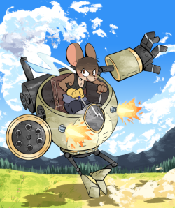 beezii:Mags in her mecha!! Bet that robot packs a punch! 🐭💥