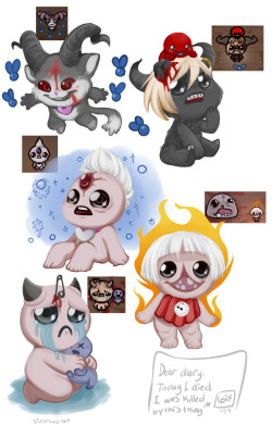 sixelona:  Set 4 of Binding of Isaac Combo doodles 