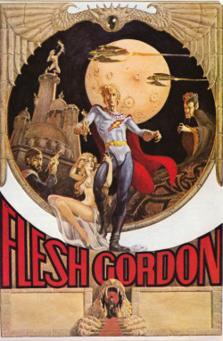 Flesh Gordon, preliminary study for the movie poster by George