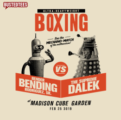 bustedtees:  Bender Vs. Dalek - May the best robot still not