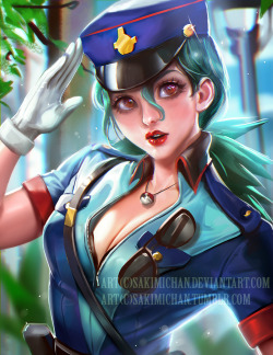 sakimichan:I though I’d add officer Jenny to my poekmon collection