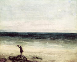 colourthysoul:  Gustave Courbet - The Artist on the seashore