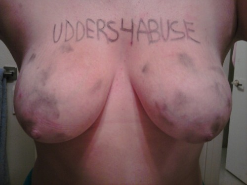 humiliationwhores:   Women have breasts. Slave sows have udders.   “Udders4Abuse”