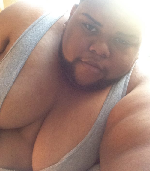 frostedcakeswithnuts:cutie with huge moobs  The best part of waking up, is huge moobs in your face… cup.
