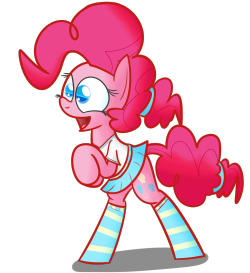 dr-halls-secret-laboratory:  Pink pony in a skirt, socks, and