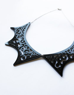 lapinchocolat:  Ornate Bat Lace Laser Cut Necklace by We’re
