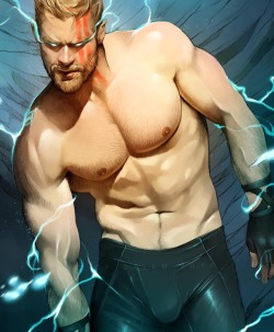 asgardianhammer:[ god of thunder by Salem Beiruti  - brilliant