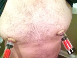 gayhardcock:  First time using a pump to train my nipples.  The