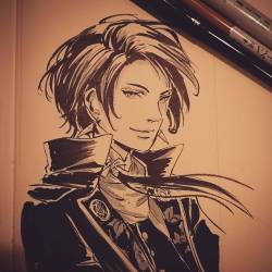 sobachan90:Kiyomitsu Kashuu with calligraphy pens. Aa yes, one