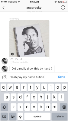 jonhkeats:  update: ASAP Rocky saw the drawing i did & slid