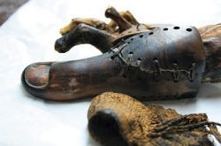 Ancient Egyptian prosthetic foot piece.