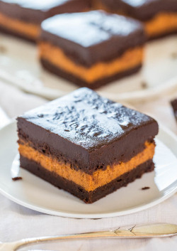 do-not-touch-my-food:  Pumpkin Cream Cheese Filled Brownies