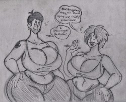Here’s the other pic of the two MILFs, Cindy and Maria, laughin