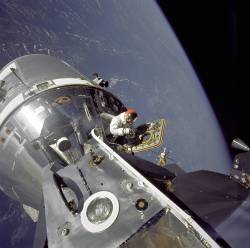 historicaltimes:   Apollo 9 Command Module, “Gumdrop,” docked
