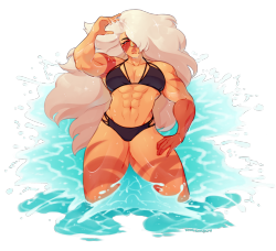 kingkimochi:  a commission of Jasper from Steven Universe looking