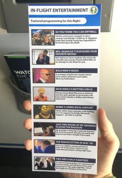 obviousplant:Left these fun in-flight entertainment options on