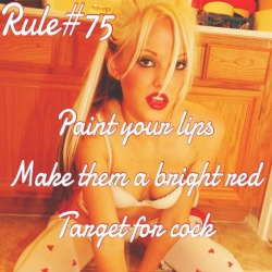 sissyrulez:  Rule#75: Paint your lips, make them a bright red