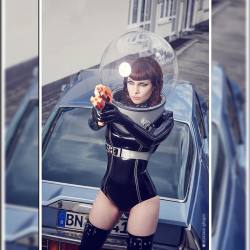 psylockemodel:  Pew pew photo by #marcusgloger latex from @ladylucielatex