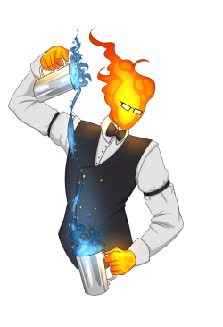 pixelzombe:I’m really digging the idea of Grillby using fire