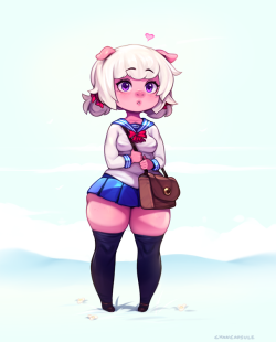 cyancapsule:  Toony schoolgirl Emelie!I just wanted to draw some