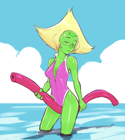 xizrax:sketch commission of Peridot from steven universe. playing